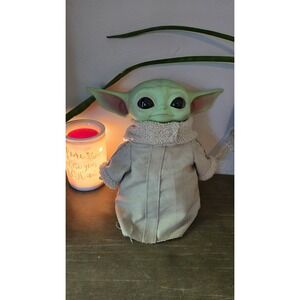 Stars Wars Mandalorian Baby Yoda Grogu Plush Doll The Child 11"hard plastic head